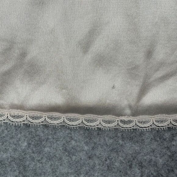VTG Vanity Fair Slip Dress Womens M Beige Nightgown Sleeveless Lace Made in USA* - Picture 4 of 14